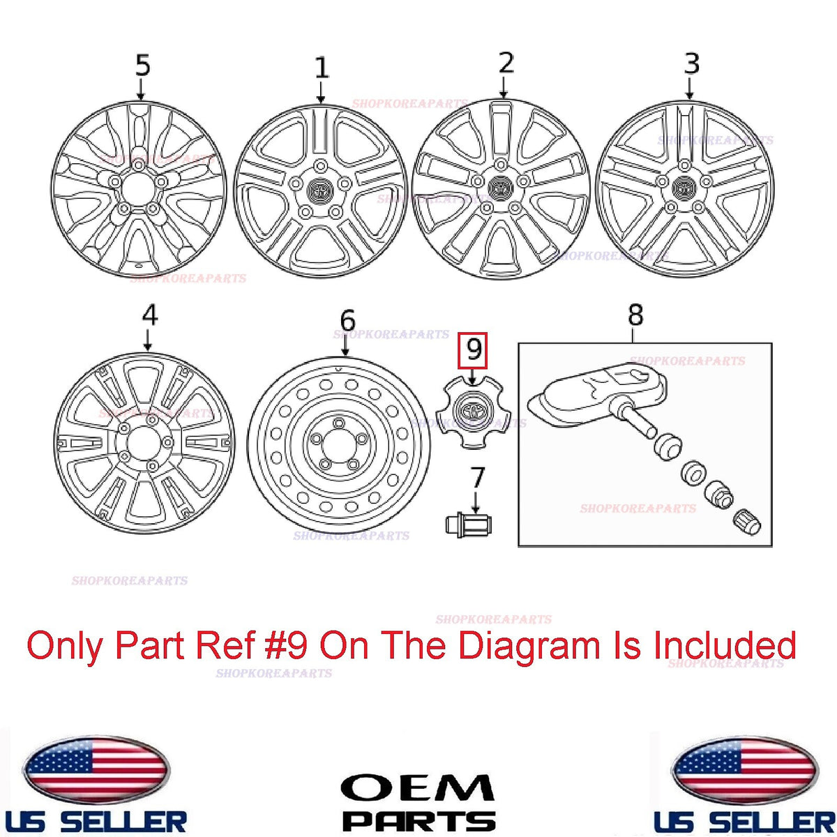 GENUINE OEM Wheel Center Hub Cap Silver 2008–2017 Toyota Sequoia