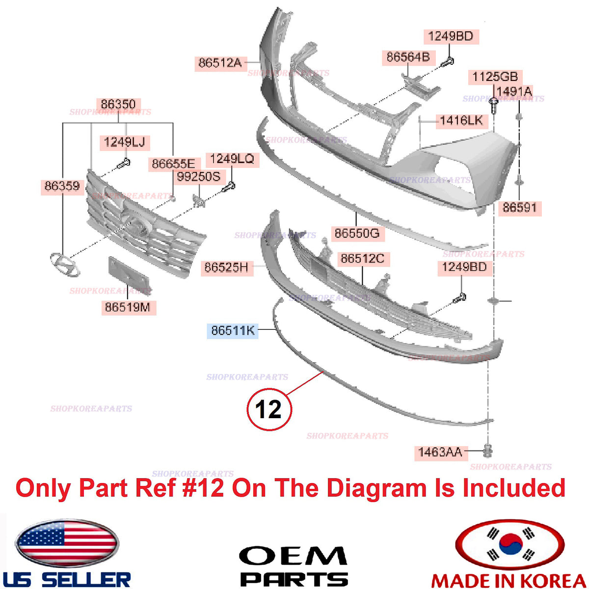 GENUINE Front Bumper Lower Spoiler Chin Lip ⭐OEM⭐ HYUNDAI TUCSON 2022-2024