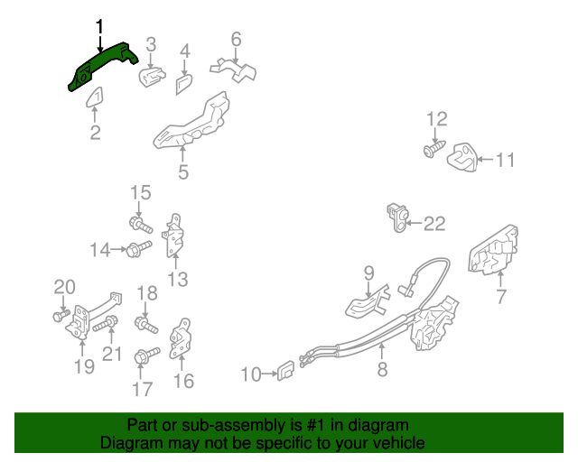 GENUINE Front Door Handle Chrome for 2011-2015 Hyundai Sonata OEM 826513S010