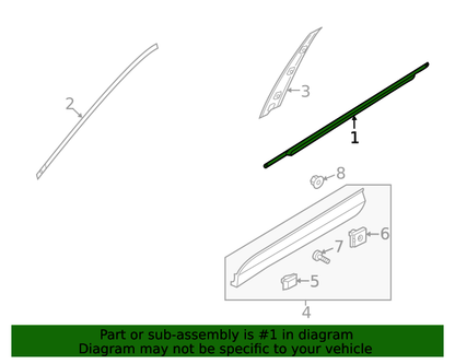 GENUINE Front Door Window Belt Molding LEFT for 2019-2023 Santa Fe 82210S1000
