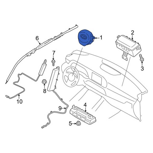 GENUINE Steering Wheel Air Bag for 2020-2024 Hyundai Palisade 80100S8500WDN