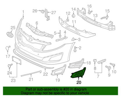GENUINE Fog Lamp Trim Cover LEFT DRIVER for 2014 2015 Kia Optima 865512T500
