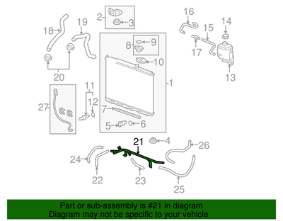 2009-2015 Honda Genuine ATF Cooler Pipe C OEM 25210-RN0-000