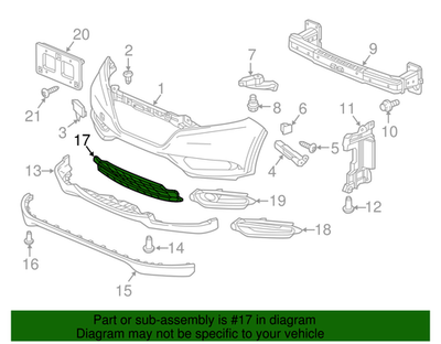 2019-2022 Honda HR-V Genuine Lower Front Bumper Grille OEM 71103-T7W-A00
