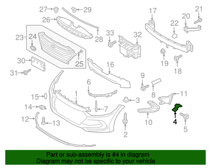 GENUINE Front Bumper Bracket LEFT DRIVER for 17-18 Hyundai Elantra 86513F2000