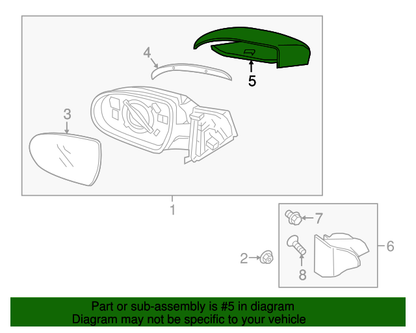 GENUINE Mirror Cover LEFT DRIVER for 17-20 Hyundai Elantra Sedan 87616F2000PR2
