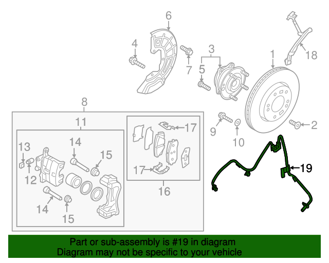 GENUINE ABS Wheel Speed Sensor FRONT RIGHT for 2016-2020 Kia Optima 59830D4000