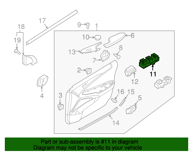 GENUINE Front Power Window Main Switch Beige for 2011-15 Sonata 935703S000YDA