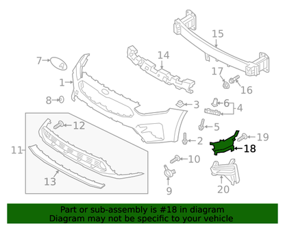 GENUINE Front Bumper Air Duct Curtain LEFT LH for 19-21 Kia Forte 86541M6000