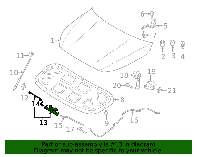 GENUINE OEM Hood Lock Latch for 2019 2020 2021 Kia Forte 81130M6000