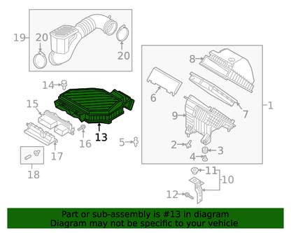 GENUINE Air Intake Duct Tube for 2016-2021 Hyundai Tucson 2.0L 2.4L 28210D3200
