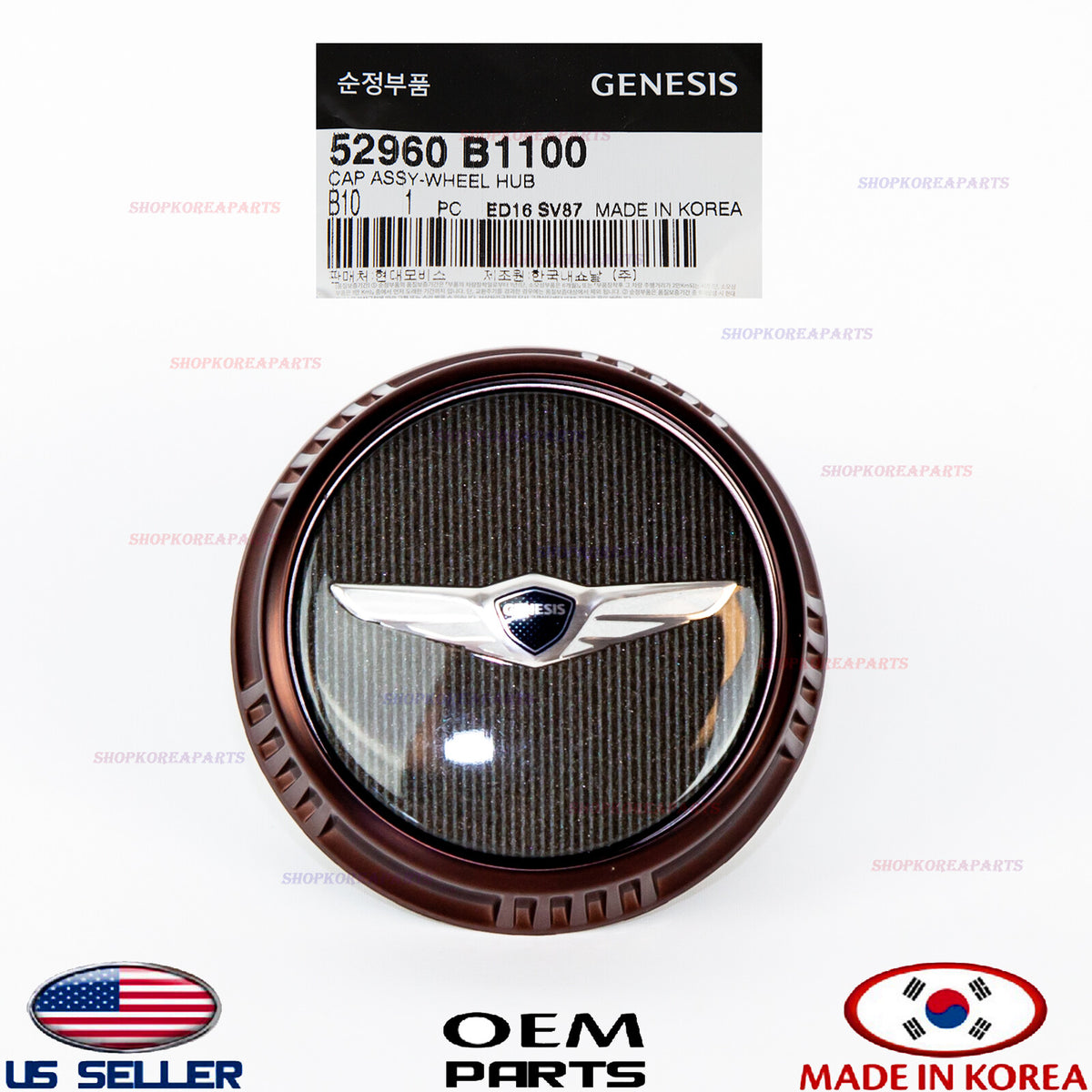Genuine Wheel Center Cap 1pcs OEM Genesis G80 Sport 3.3L 2018-2020 52960B1100