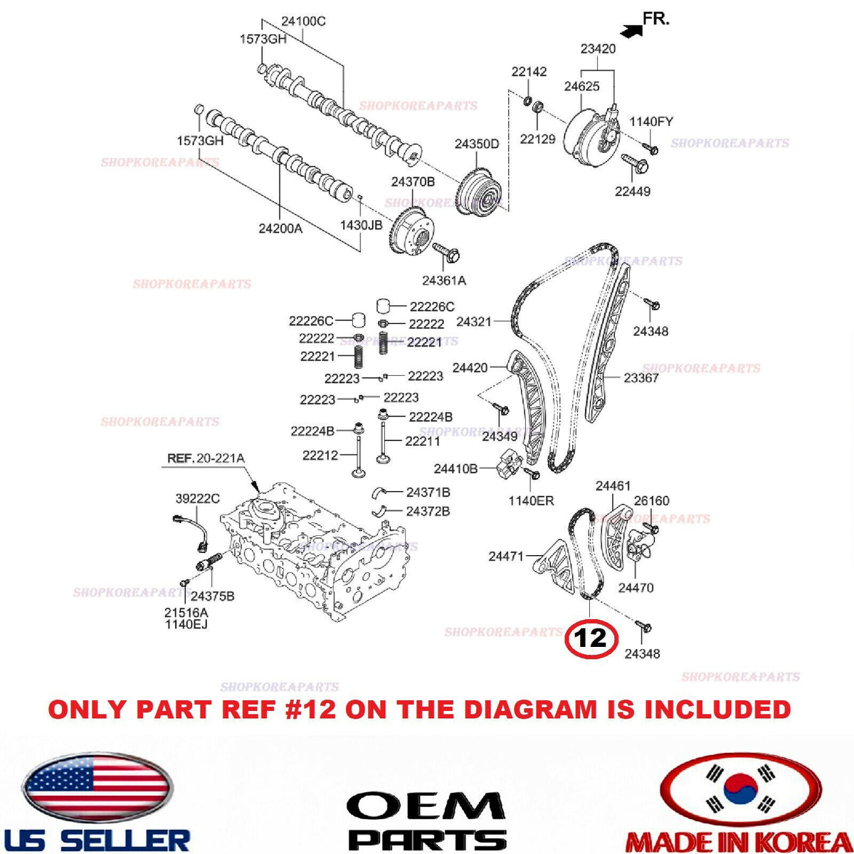 Genuine Engine Oil Pump Timing Chain OEM HYUNDAI KIA *See compatibility