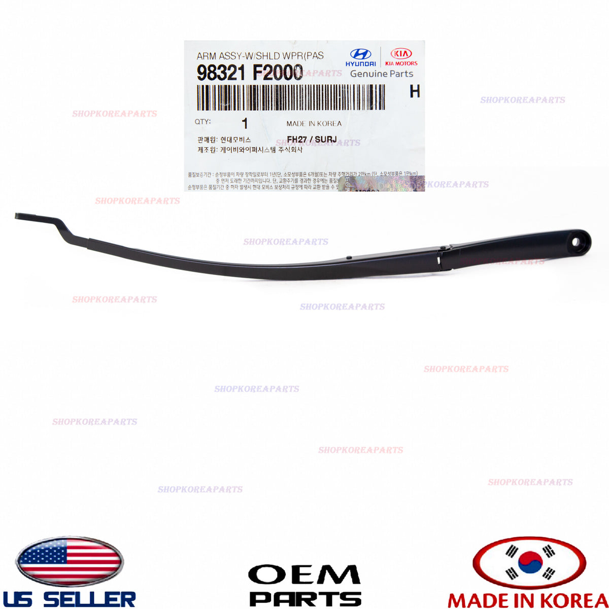 Genuine Wiper Arm Windshield RIGHT Passenger Side OEM HYUNDAI ELANTRA 2017-2020