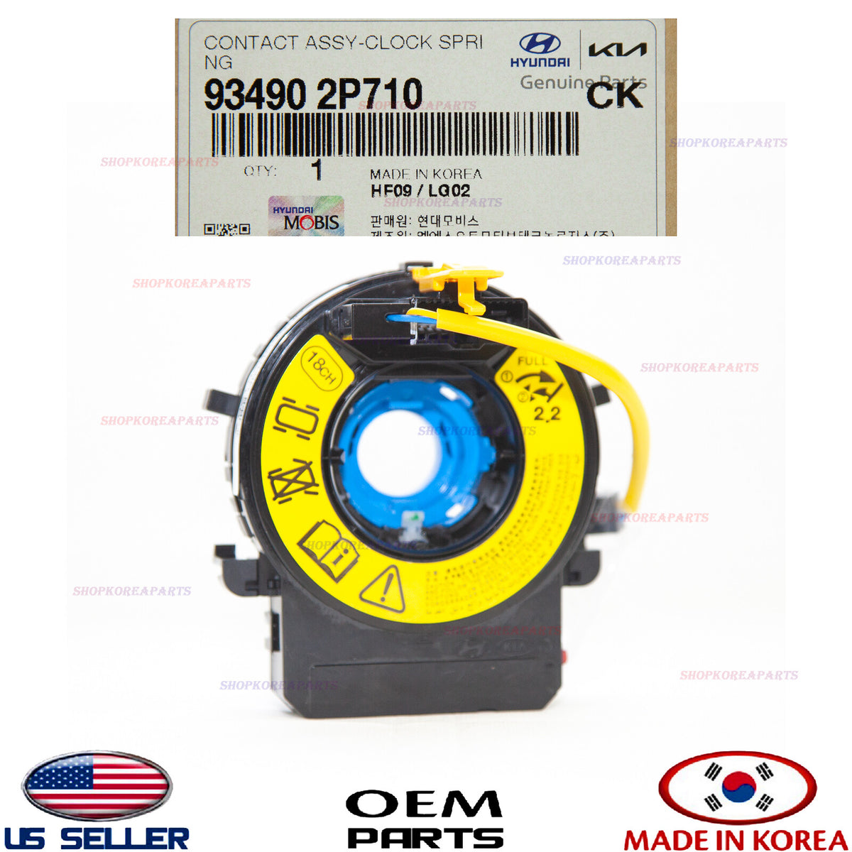 Genuine Contact Assy - Clock Spring OEM W/Heated Steering SORENTO 934902P710