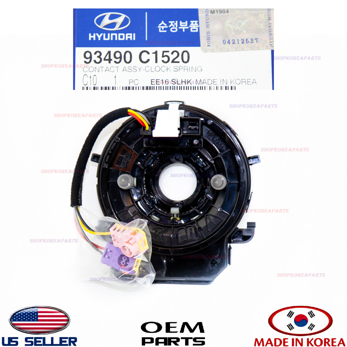 Genuine Clock Spring Wiring Contact Module OEM Sonata 2018-2019 w/o Heated