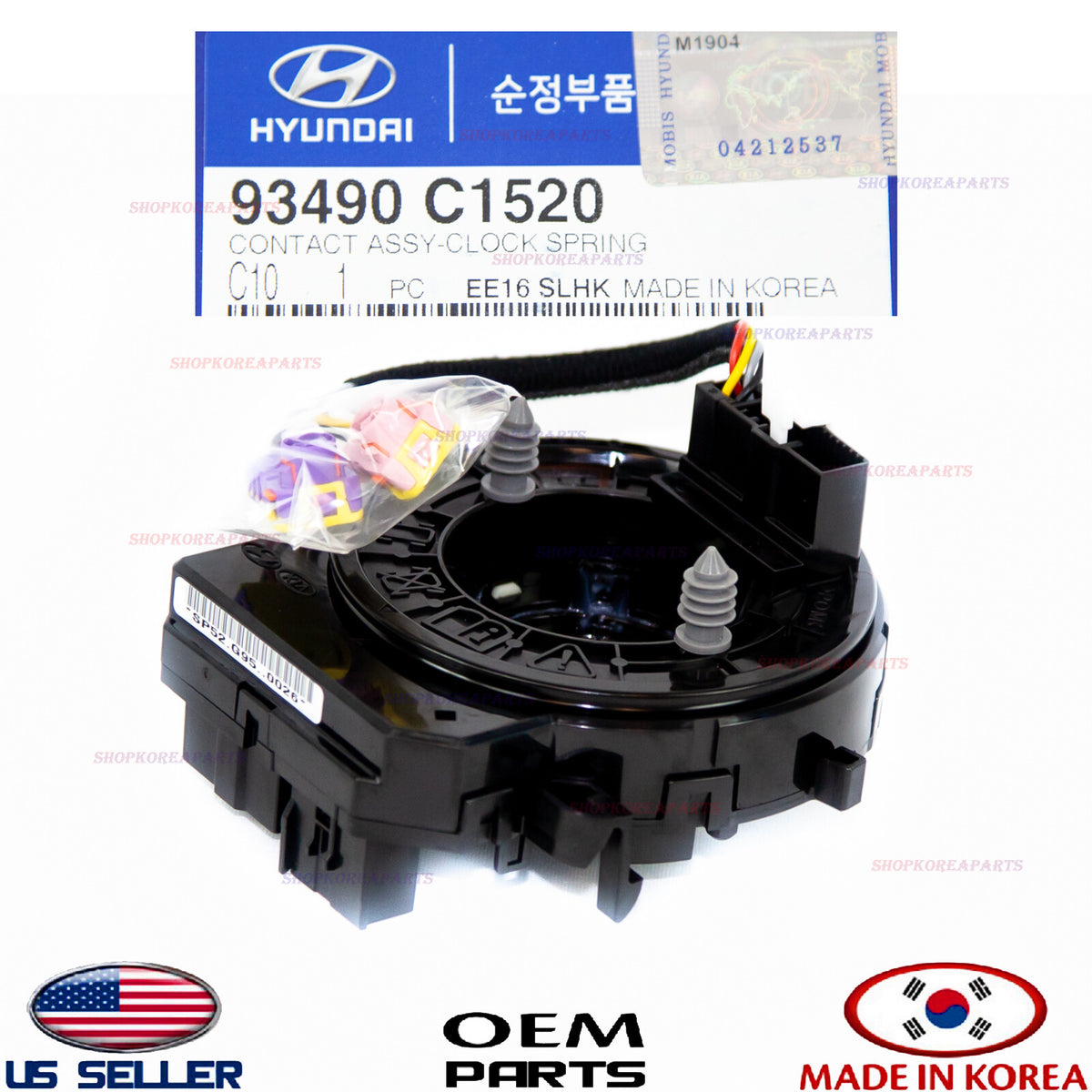 Genuine Clock Spring Wiring Contact Module OEM Sonata 2018-2019 w/o Heated