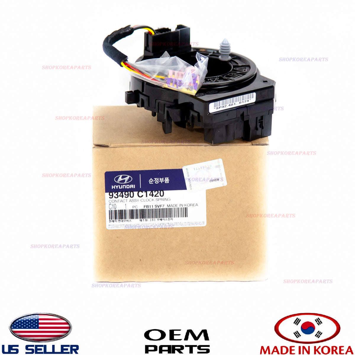 Genuine Clock Spring Wiring Contact Module OEM Sonata 2018-2019 w/ Heated
