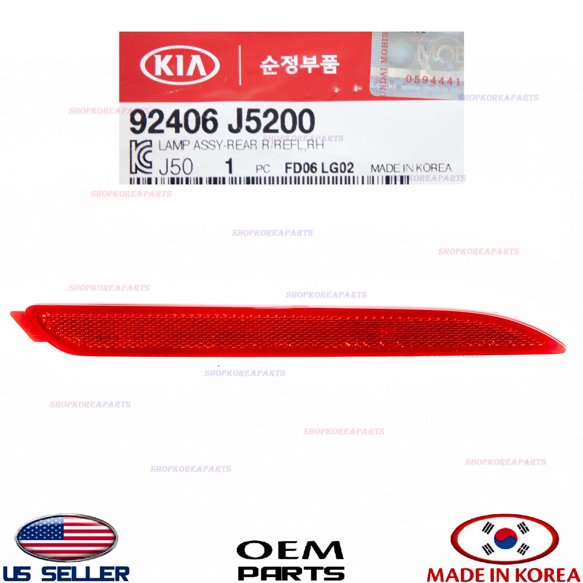 Genuine Rear Bumper Reflector RIGHT Passenger Side OEM⭐ Kia Stinger GT 2018-2021