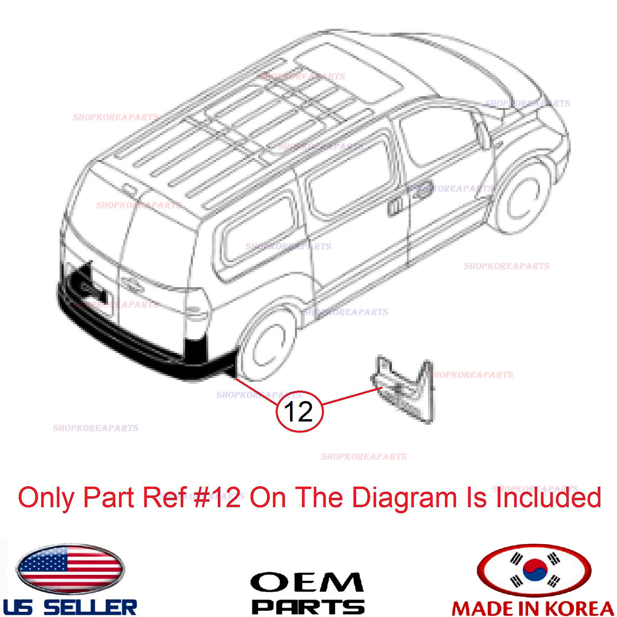 Genuine Mud Guard Flap Splash Shield Rear RIGHT Passenger OEM⭐ Hyundai H1 Starex