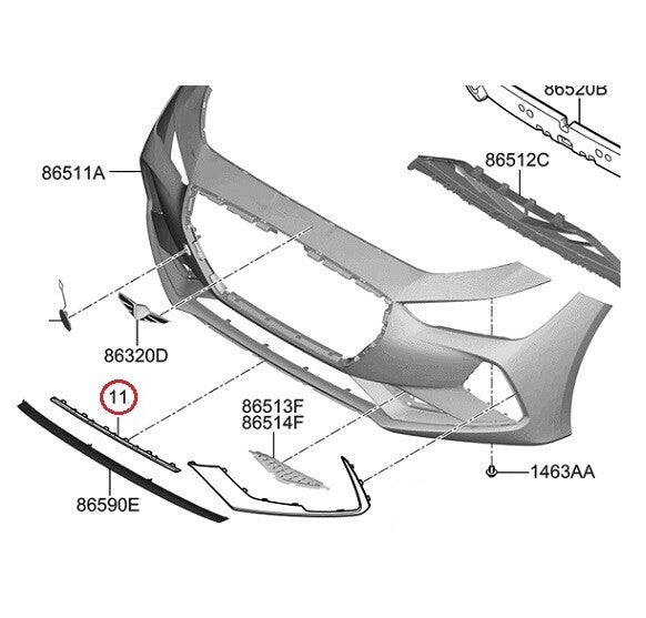 MOULDING FRONT BUMPER LOWER CENTER GENUINE! GENESIS G70 2019-2020 86566G9010