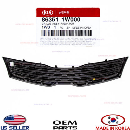 GRILLE RADIATOR FRONT BLACK ?GENUINE? KIA RIO SEDAN 4 DOOR 2012-2015 863511W000