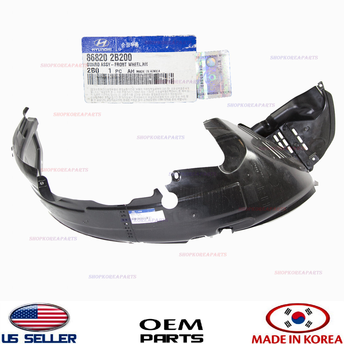 Genuine Front Fender Liner Right Passenger Side OEM HYUNDAI SANTA FE 2010-2012