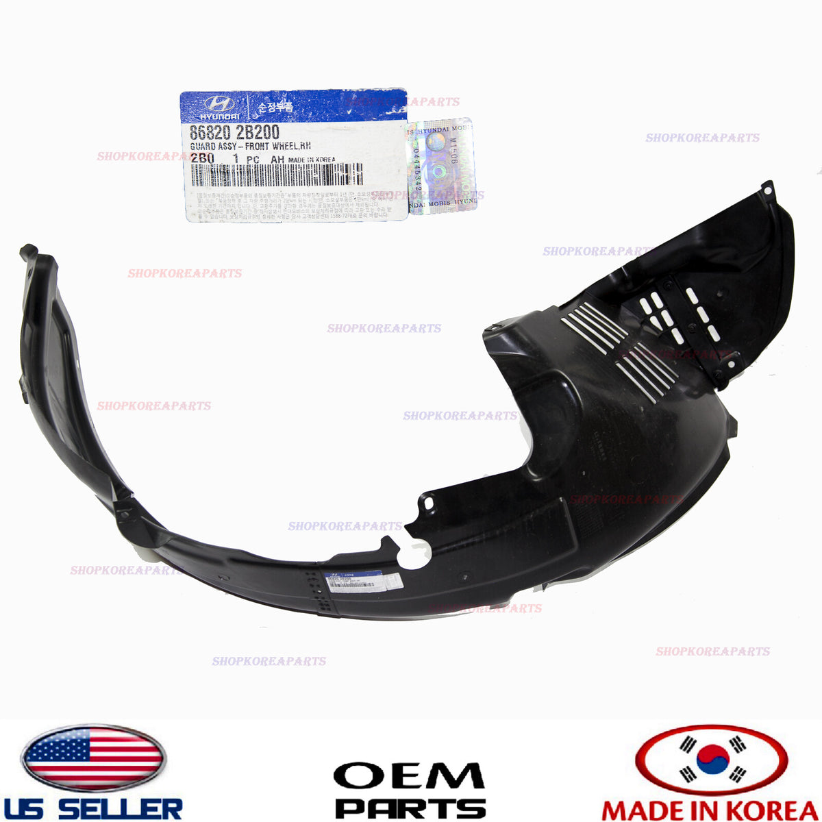 Genuine Front Fender Liner Right Passenger Side OEM HYUNDAI SANTA FE 2010-2012