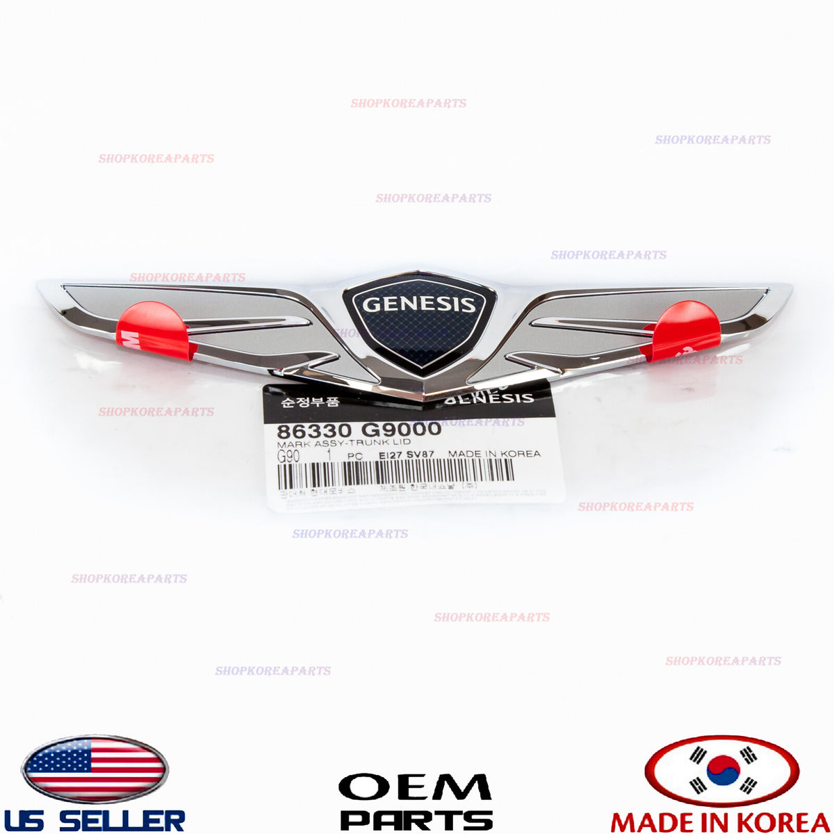 Genuine Rear Trunk Wing Emblem Tail Gate Wing Emblem OEM Genesis G70 2019-2021