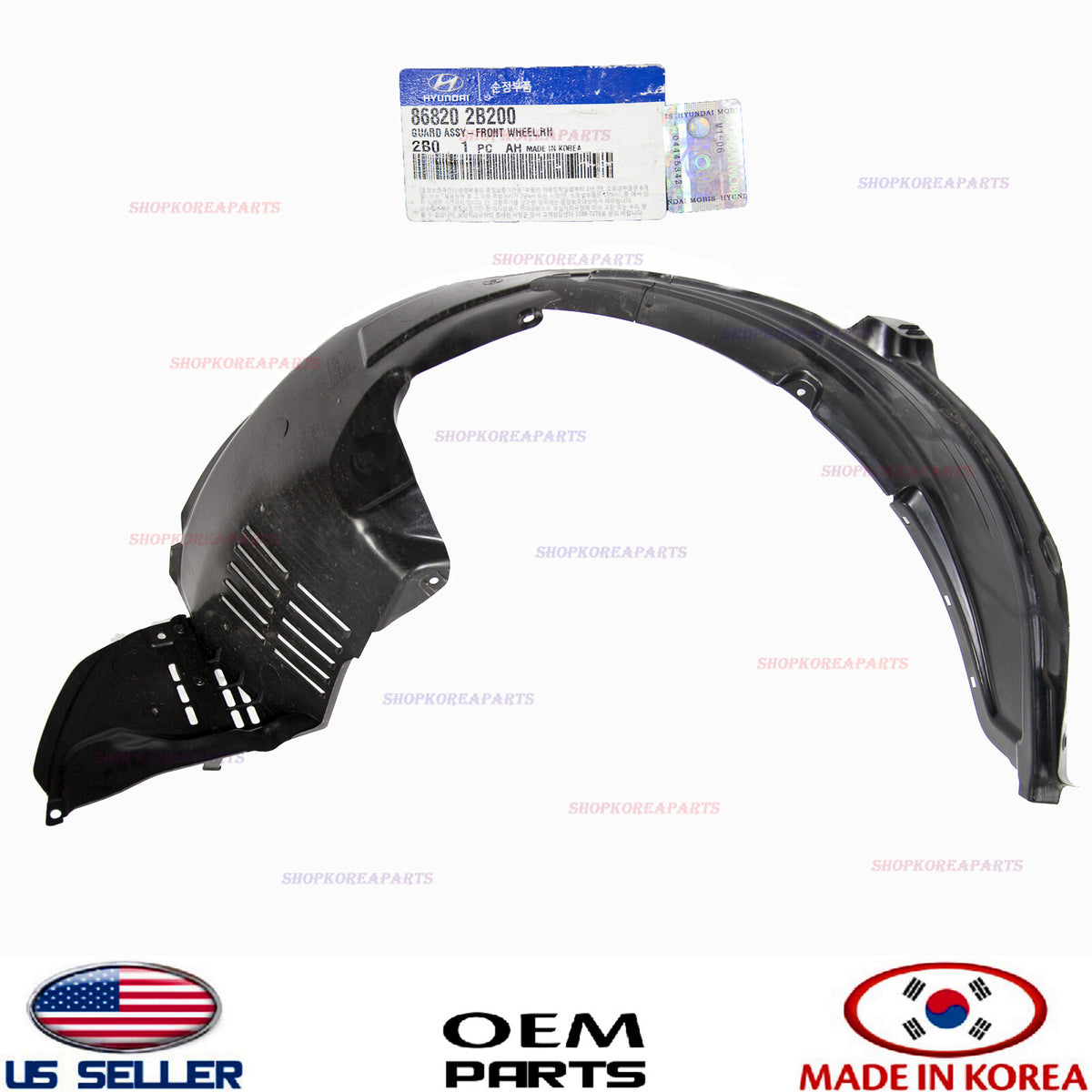 Genuine Front Fender Liner Right Passenger Side OEM HYUNDAI SANTA FE 2010-2012