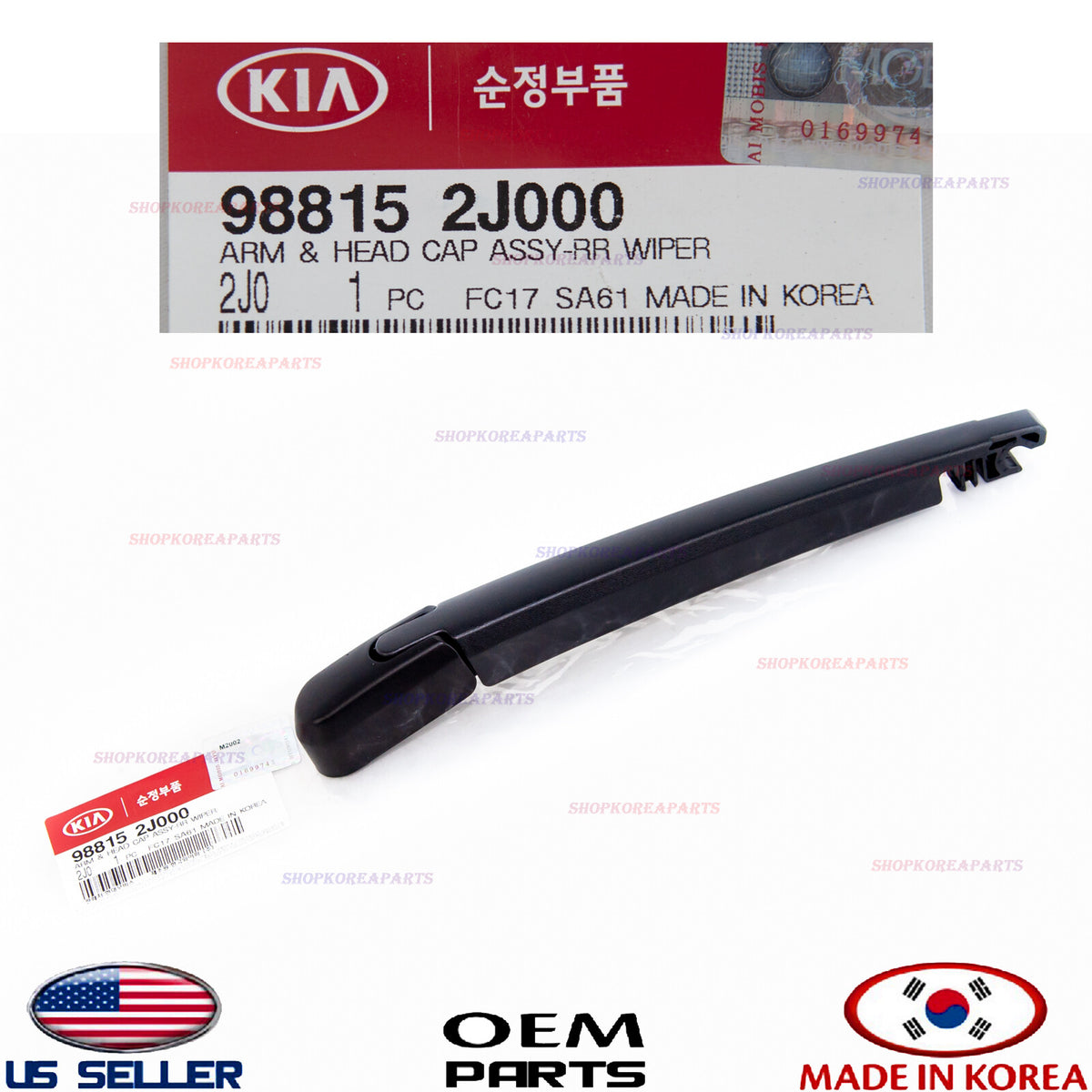 GENUINE Rear Window Wiper Arm & Cap OEM TUCSON 16-20 BORREGO 09-11 FORTE5 11-13