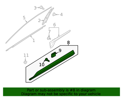 GENUINE Front Door Side Molding RIGHT for 2021-2023 Kia Sorento 87722P2000