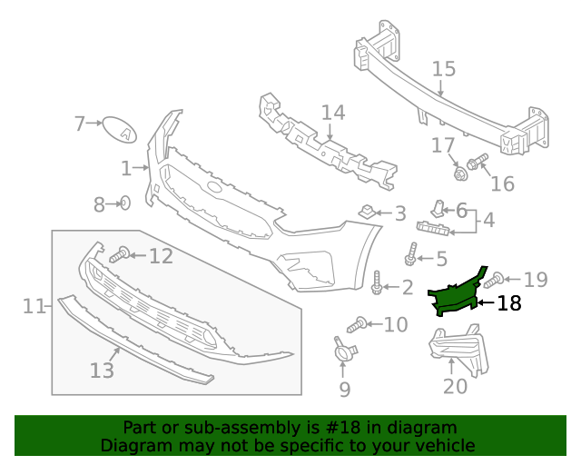 GENUINE Front Bumper Air Duct Curtain LH & RH for 19-21 Kia Forte 86542M7000