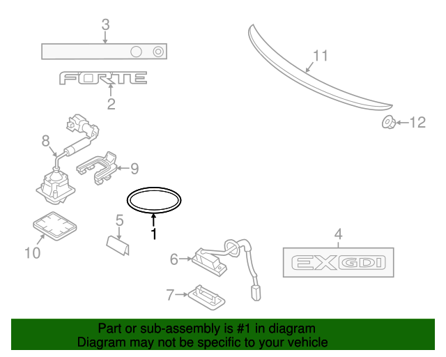 GENUINE REAR "KIA" Logo Emblem for 2014 2015 2016 Kia Forte Sedan 86310A7000