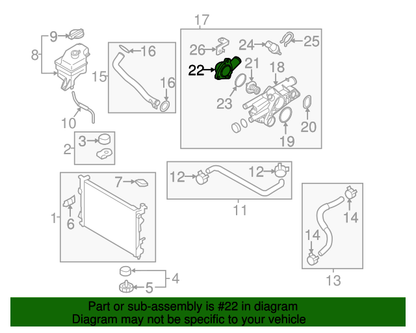 GENUINE OEM Coolant Water Inlet for 2010-2016 Hyundai Kia 2.0L 2.4L 256302G700
