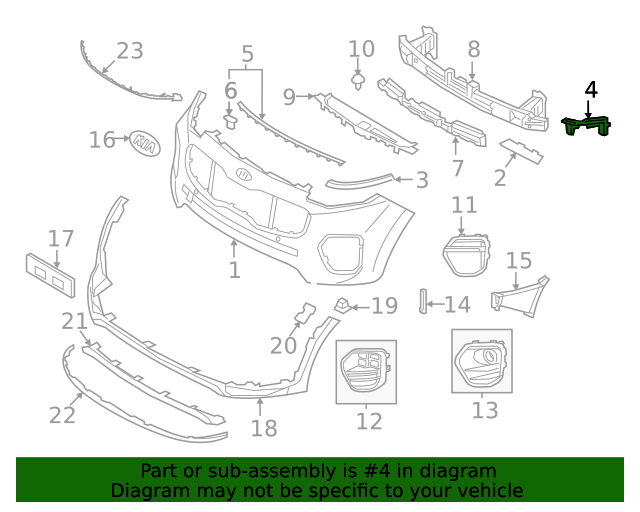 OEM Front Bumper Upper Brackets LEFT & RIGHT for 17-22 Kia Sportage 86552D9000