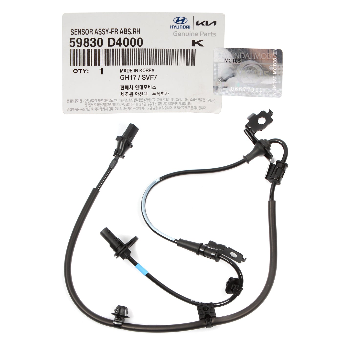 GENUINE ABS Wheel Speed Sensor FRONT RIGHT for 2016-2020 Kia Optima 59830D4000