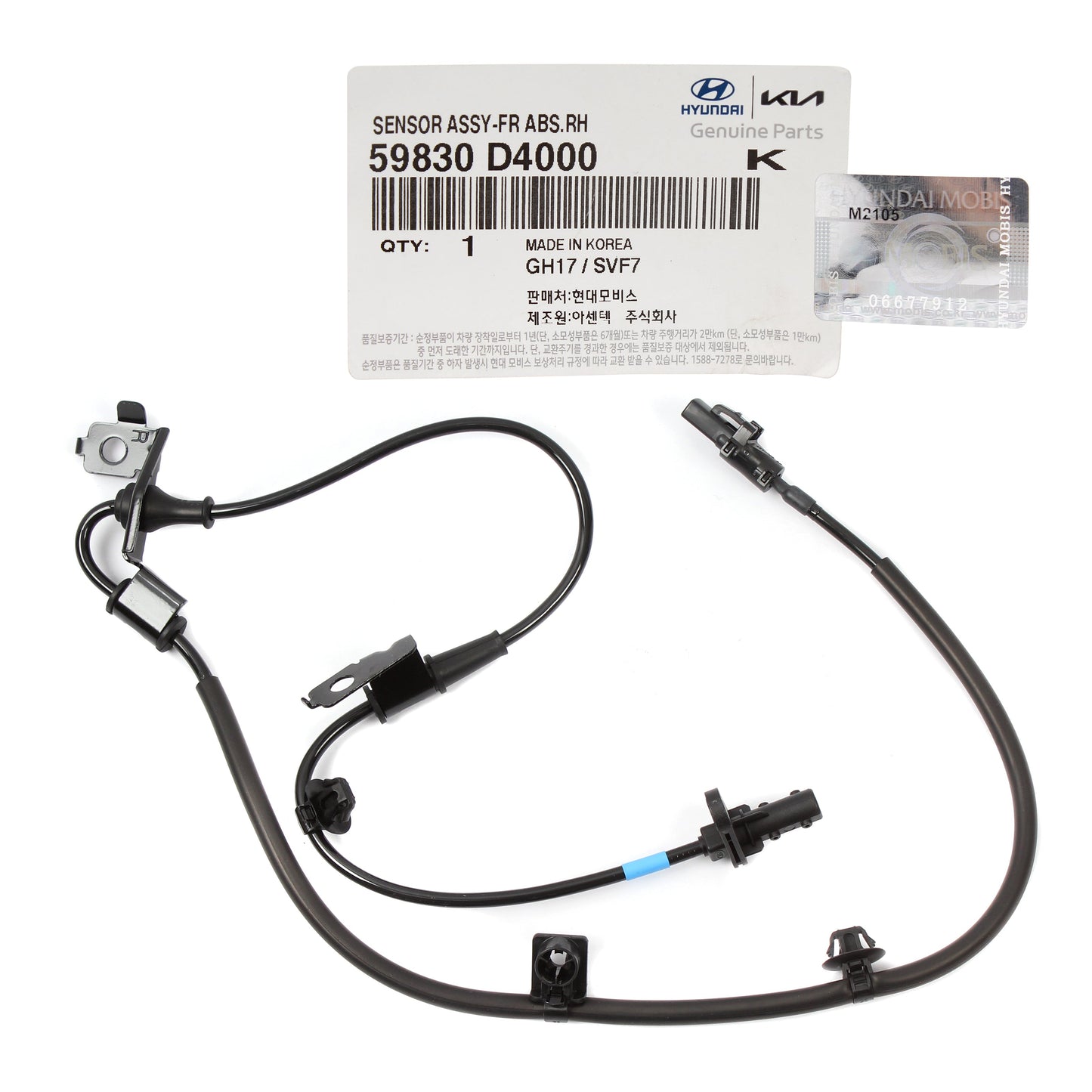 GENUINE ABS Wheel Speed Sensor FRONT RIGHT for 2016-2020 Kia Optima 59830D4000