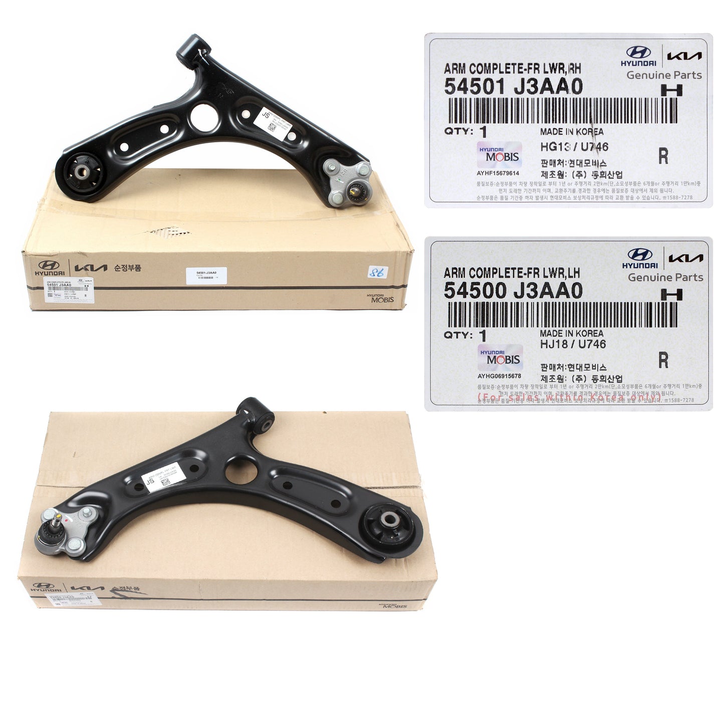 GENUINE Front Lower Control Arm RIGHT for 2019-21 Hyundai Veloster 54501J3AA0