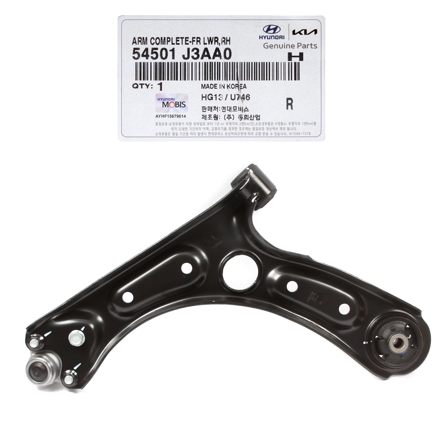 GENUINE Front Lower Control Arm RIGHT for 2019-21 Hyundai Veloster 54501J3AA0
