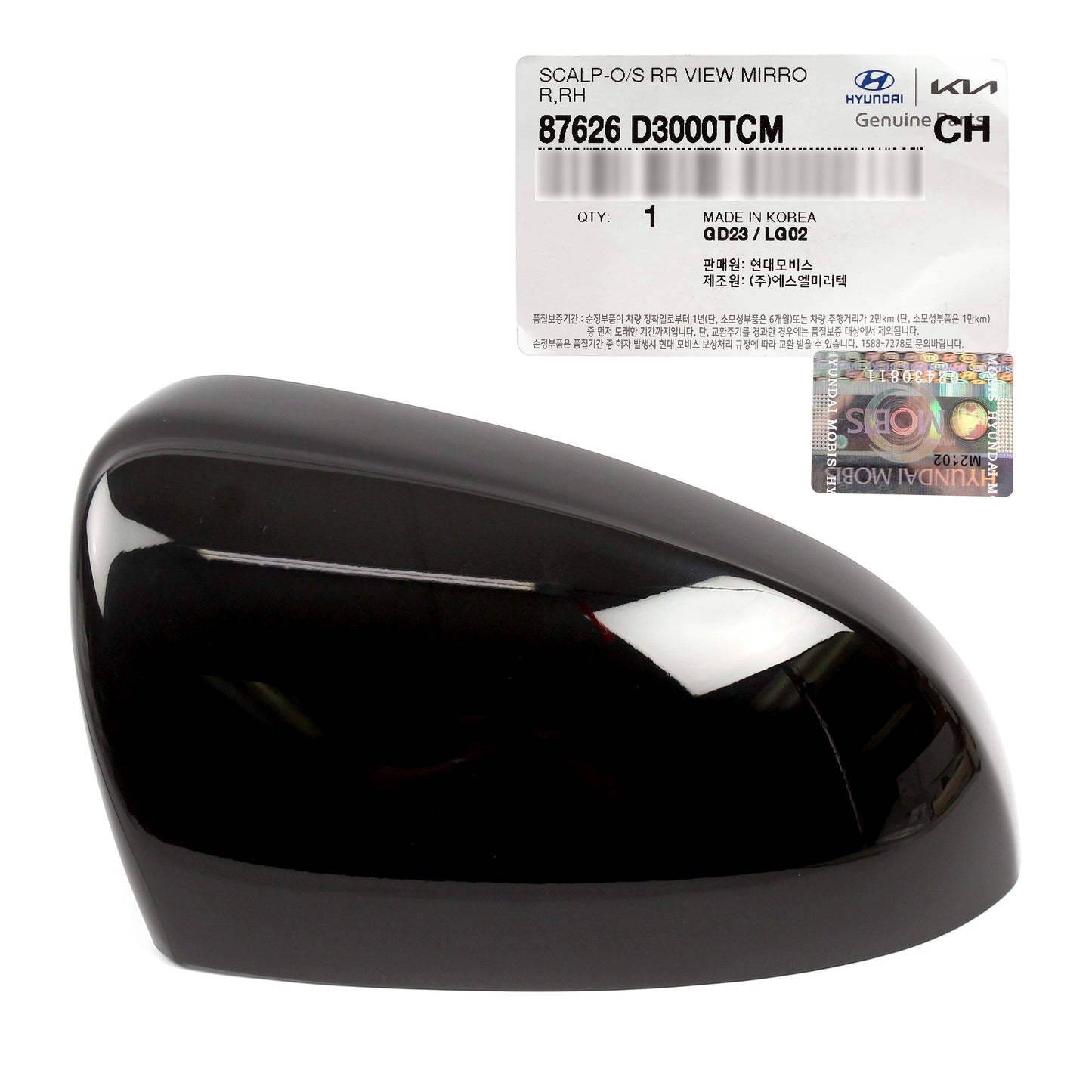 GENUINE Mirror Cover RIGHT PASSENGER for 16-21 Hyundai Tucson 87626D3000TCM