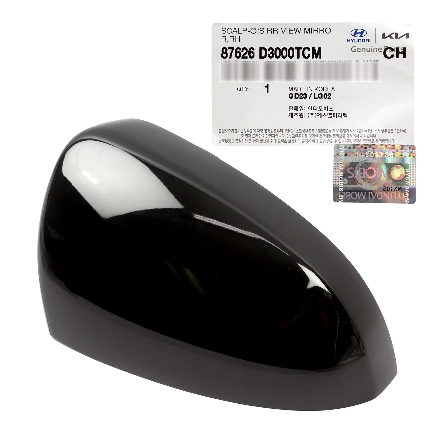 GENUINE Mirror Cover RIGHT PASSENGER for 16-21 Hyundai Tucson 87626D3000TCM