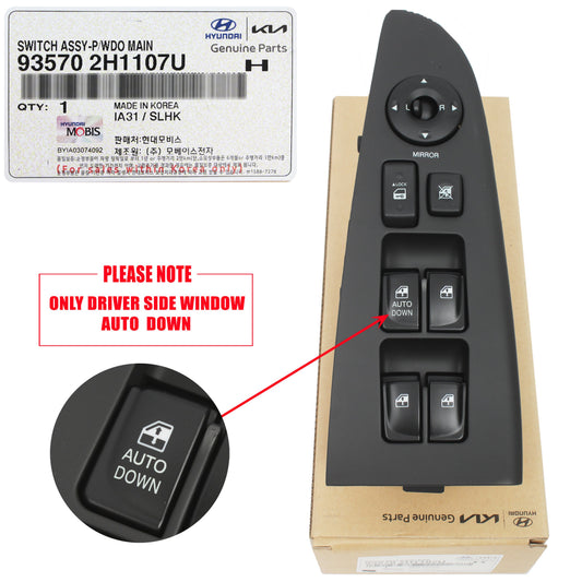 GENUINE Power Window Switch FRONT LEFT for 07-10 Hyundai Elantra 935702H1107U