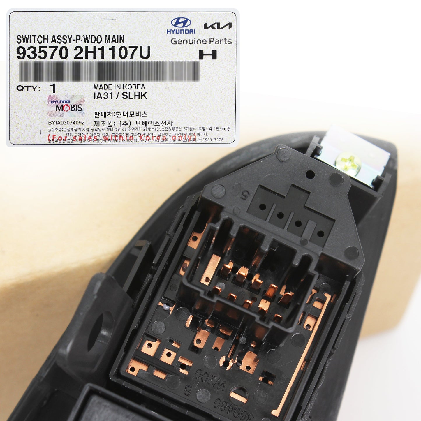GENUINE Power Window Switch FRONT LEFT for 07-10 Hyundai Elantra 935702H1107U