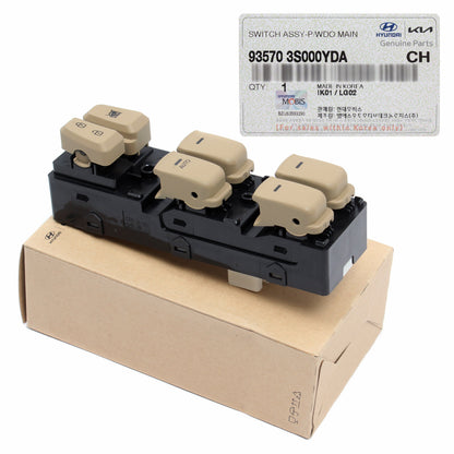 GENUINE Front Power Window Main Switch Beige for 2011-15 Sonata 935703S000YDA