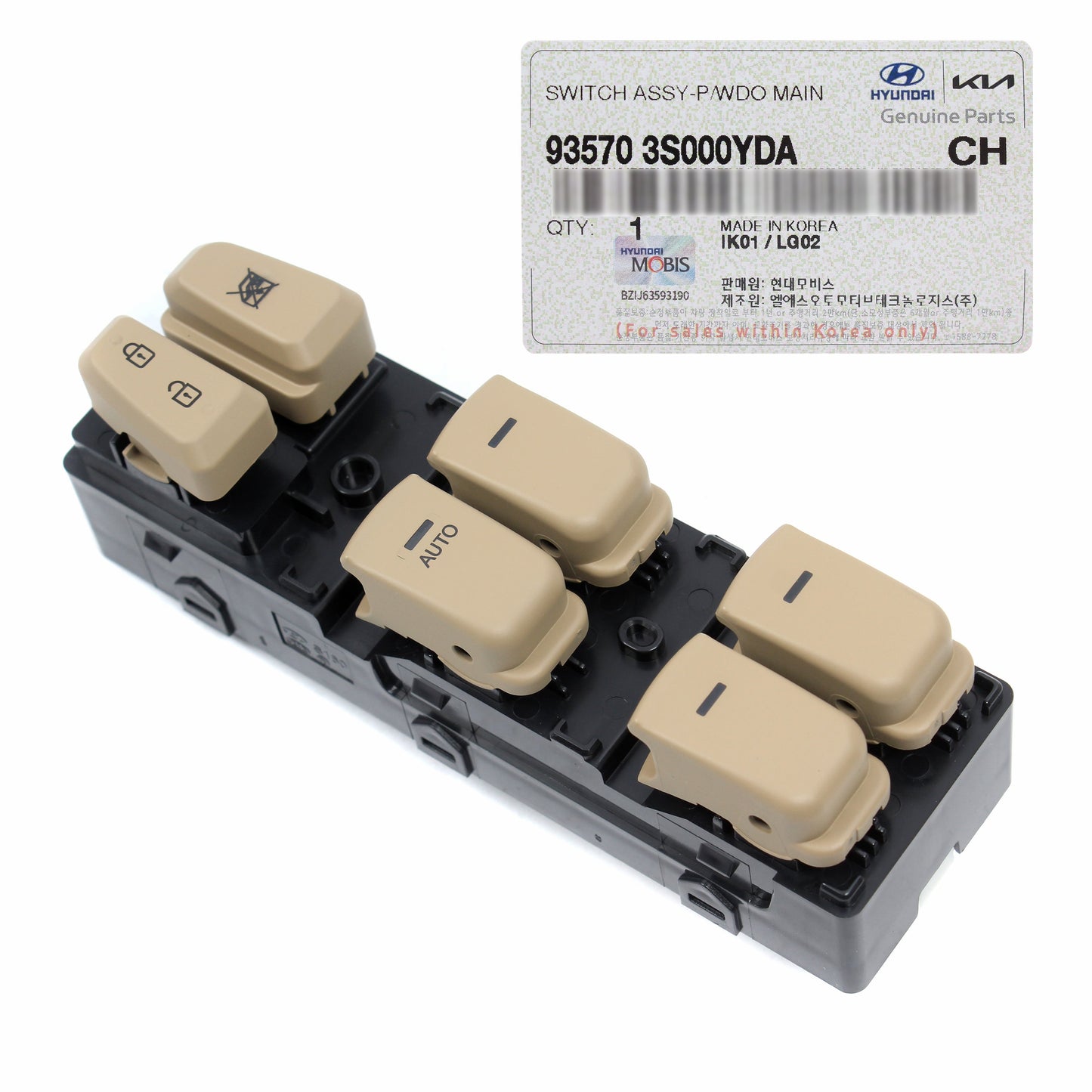 GENUINE Front Power Window Main Switch Beige for 2011-15 Sonata 935703S000YDA
