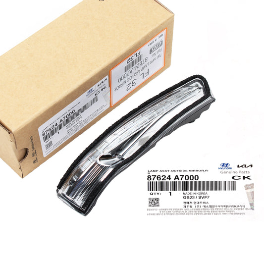 GENUINE Side Mirror lamp Repeater RIGHT PASSENGER for 14-18 Kia Forte 87624A7000