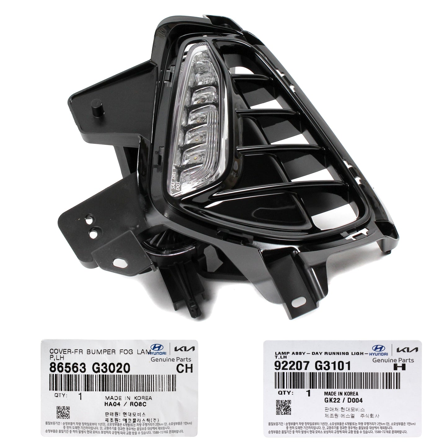 GENUINE DRL Fog Lamp & Cover LEFT DRIVER for 18-20 Hyundai Elantra GT 86563G3020