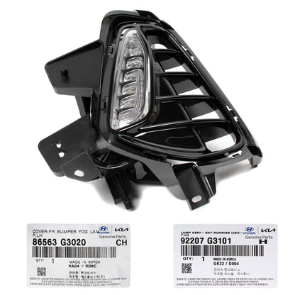 GENUINE DRL Fog Lamp & Cover LEFT DRIVER for 18-20 Hyundai Elantra GT 86563G3020