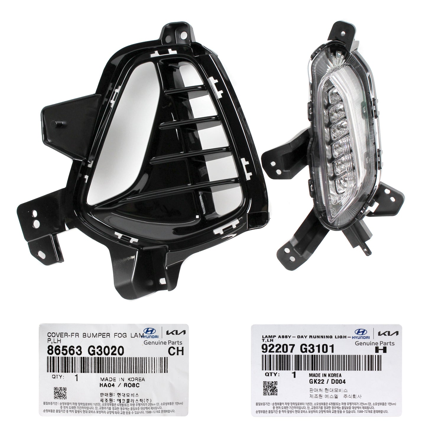 GENUINE DRL Fog Lamp & Cover LEFT DRIVER for 18-20 Hyundai Elantra GT 86563G3020